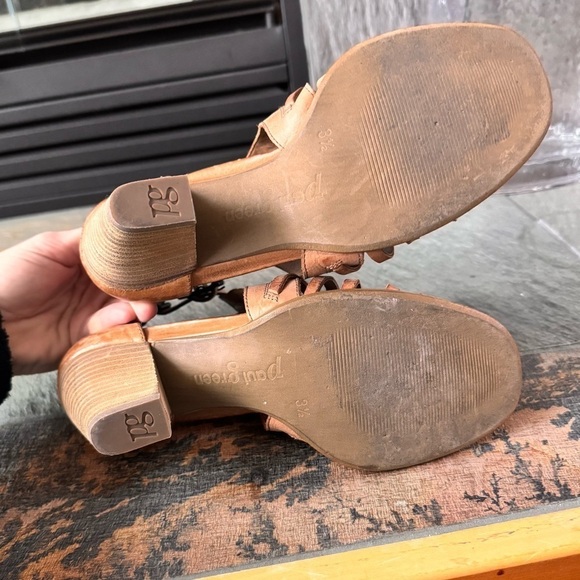 Paul Green Christy Brown Leather Block Heel Sandal - Picture 8 of 10